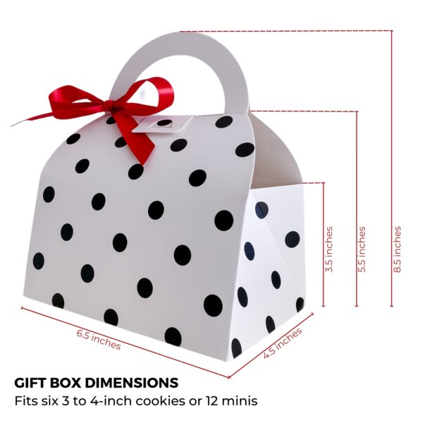 Minimalist Contemporary Chic Cute Handbag Purse Cookie Bag Box with Luxurious Red & Pink Ribbons (20 pack set) - Image 3