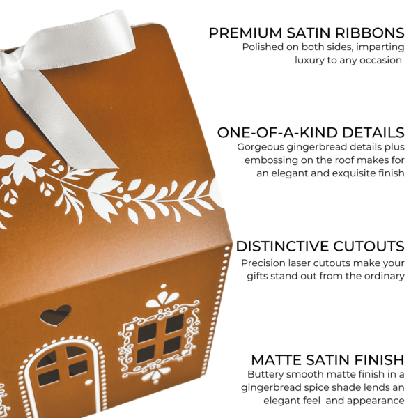 PREORDER * LIMITED EDITION * Holiday Gingerbread House Cookie Packaging with Ribbons (20 pack set) - Image 4