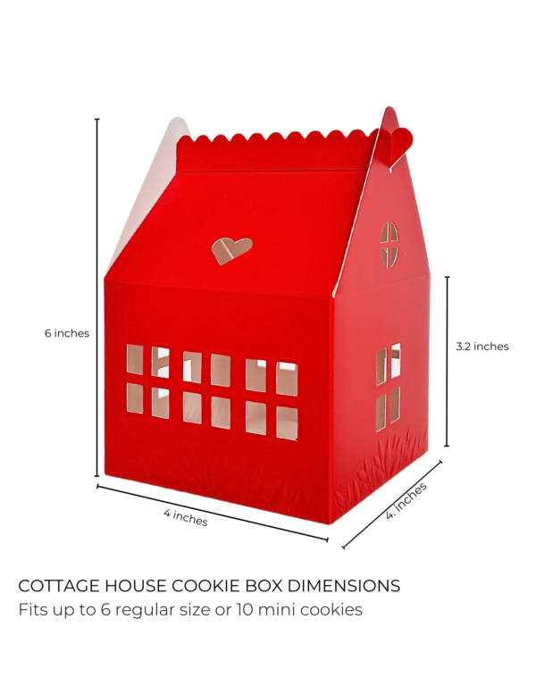 Small Red Cottage House Cookie Boxes with Business Card Holder (30 pack set) - Image 4