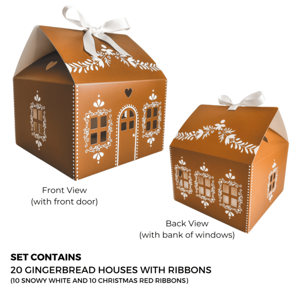 PREORDER * LIMITED EDITION * Holiday Gingerbread House Cookie Packaging with Ribbons (20 pack set) - Image 6