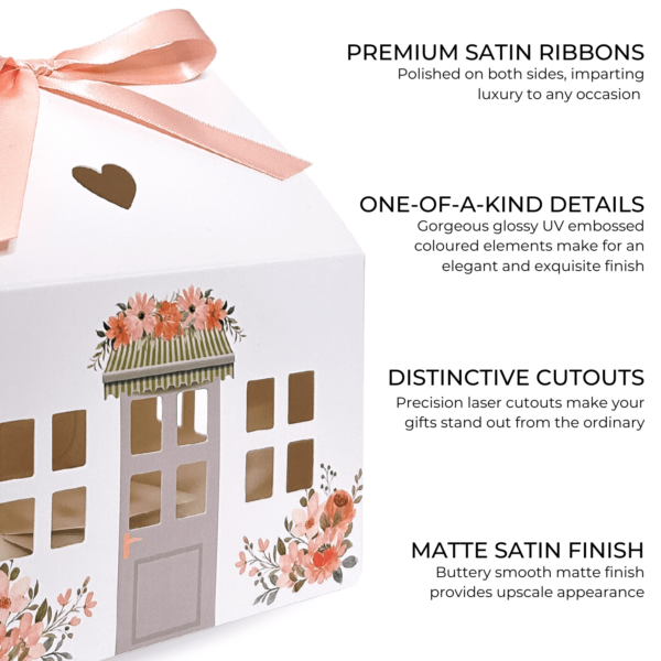 * LIMITED EDITION * Flower Garden Cookie House Boxes with Neutral Ribbons (20 pack set) - Image 6