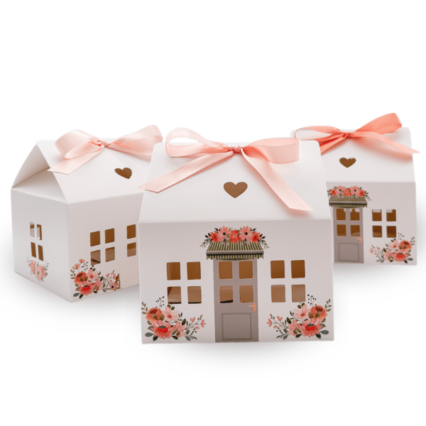 * LIMITED EDITION * Flower Garden Cookie House Boxes with Neutral Ribbons (20 pack set) - Image 3