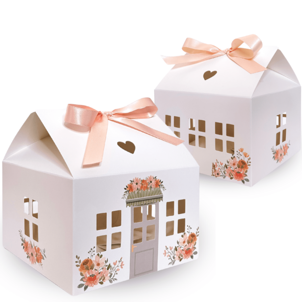 * LIMITED EDITION * Flower Garden Cookie House Boxes with Neutral Ribbons (20 pack set) - Image 4