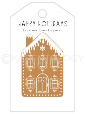 Gingerbread House Gift Tag - Instant Download, Editable, Printable
