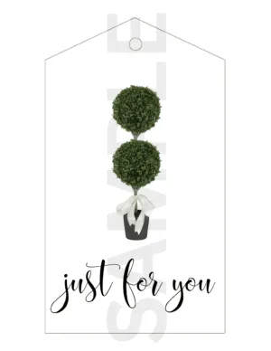 Topiary Collection Just For You Gift Tags (2 styles) - Digital Download, Editable, Print at Home