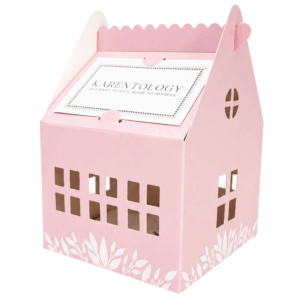 Karentology Pink Cottage House Box with Business Card holder